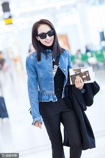 宋茜机场照片,优雅魅力,穿搭典范